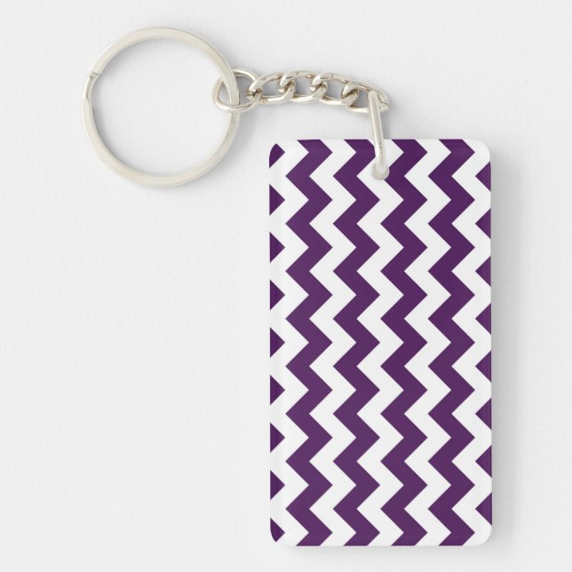 Purple and White Zigzag Key Ring (Front)