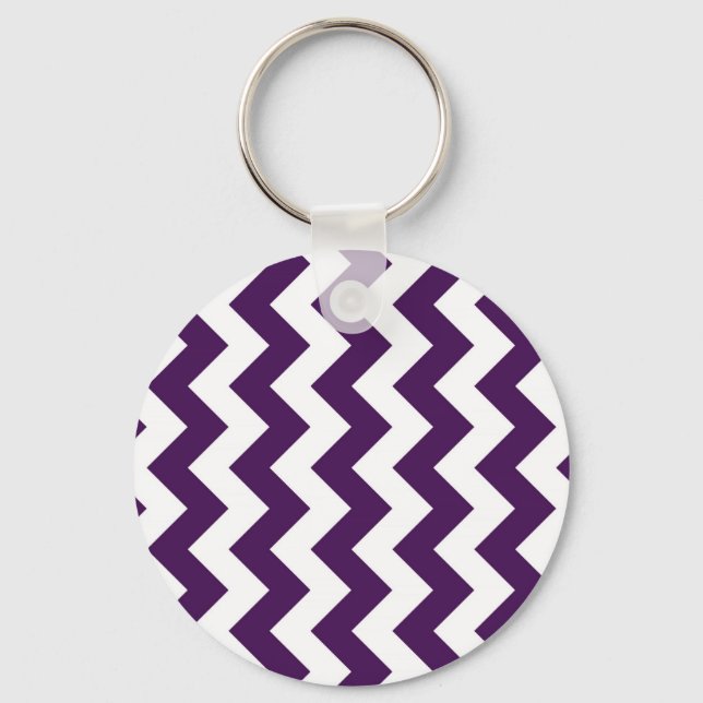 Purple and White Zigzag Key Ring (Front)