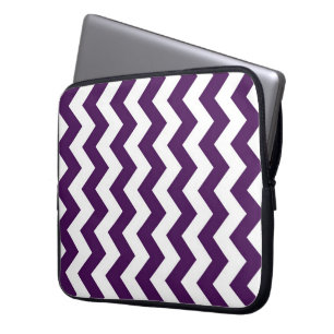 Purple and White Zigzag Laptop Sleeve