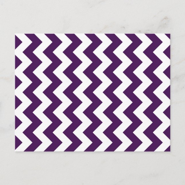 Purple and White Zigzag Postcard (Front)