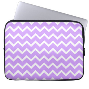 Purple and White Zigzag Stripes. Laptop Sleeve