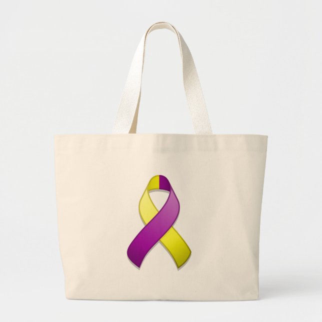 Purple and Yellow Awareness Ribbon Bag (Front)