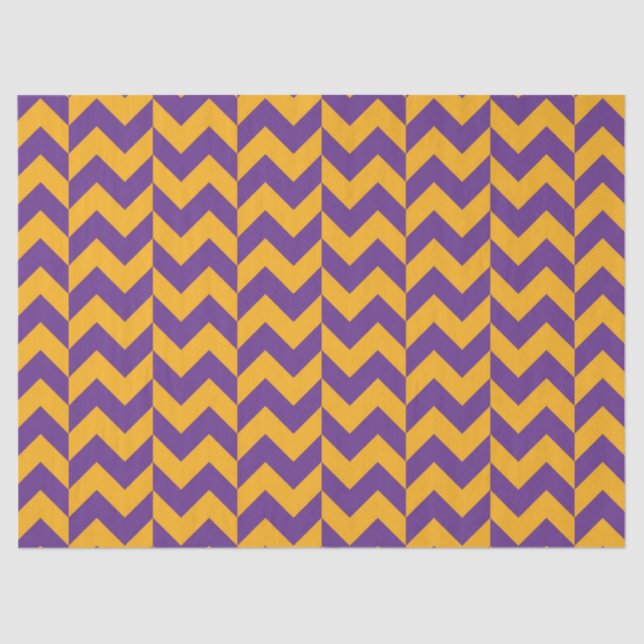 Purple and Yellow Chevron Zigzag Tissue Paper (Front)