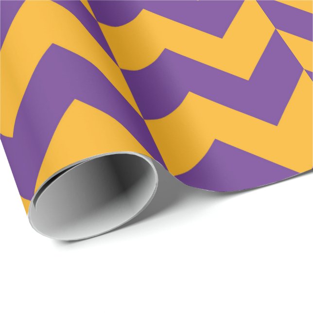 Purple and Yellow Chevron Zigzag Wrapping Paper (Roll Corner)