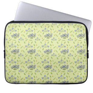 purple and yellow flowers pattern laptop sleeve