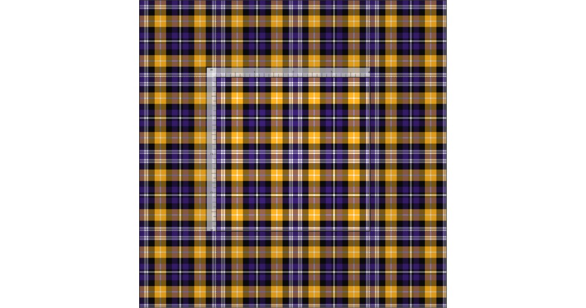 Purple and Yellow Gold Sporty Plaid Fabric | Zazzle.com.au