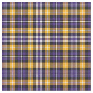 Purple and Yellow Gold Sporty Plaid Fabric