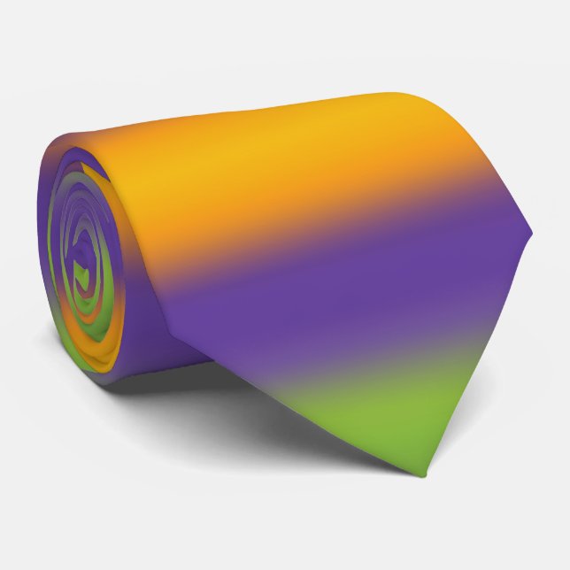 Purple and Yellow Gradient Ombre Tie (Rolled)