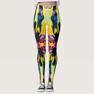 Purple and Yellow Interstellar Galactic Implosion  Leggings