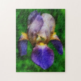Purple and Yellow Iris Artistic Flower Puzzle