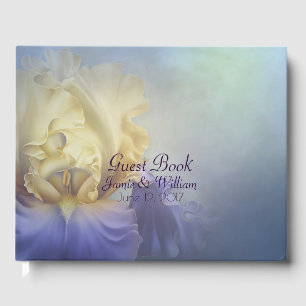 Purple and Yellow Iris Wedding Guest Book