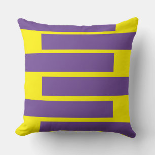 Purple and yellow lines cushion