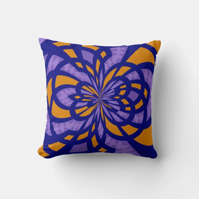 Purple and Yellow Mosaic Abstract Art Cushion (Front)