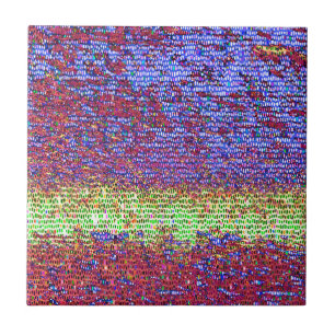 Purple and yellow mosaic tile