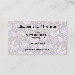 Purple and Yellow Paisley Business Card