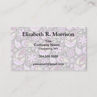 Purple and Yellow Paisley Business Card