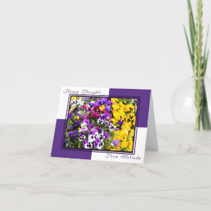 Purple and Yellow Pansies Personalised Note Card