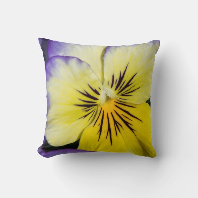 Purple and Yellow Pansy Cushion (Front)