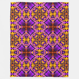 Purple and Yellow Patterned Fleece Blanket