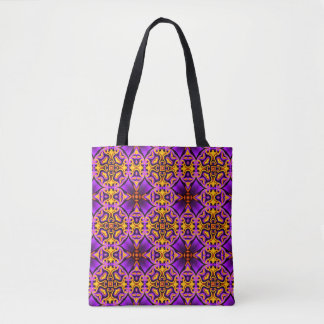 Purple and Yellow Patterned Tote