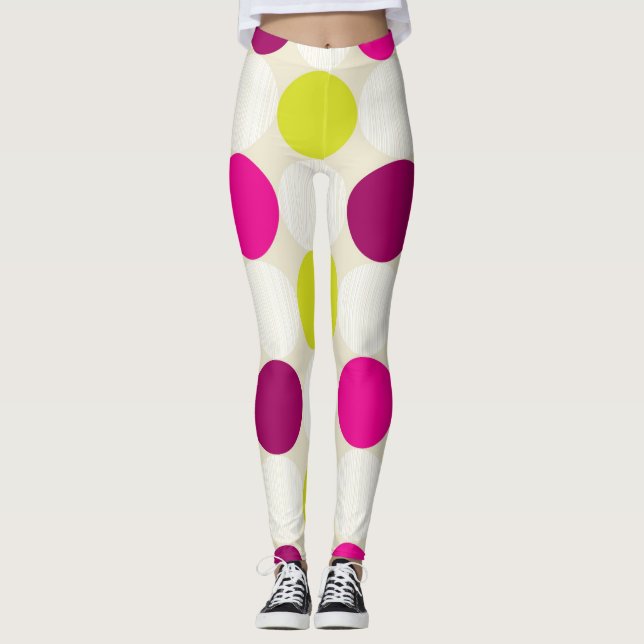 Purple and yellow polka dots legging (Front)
