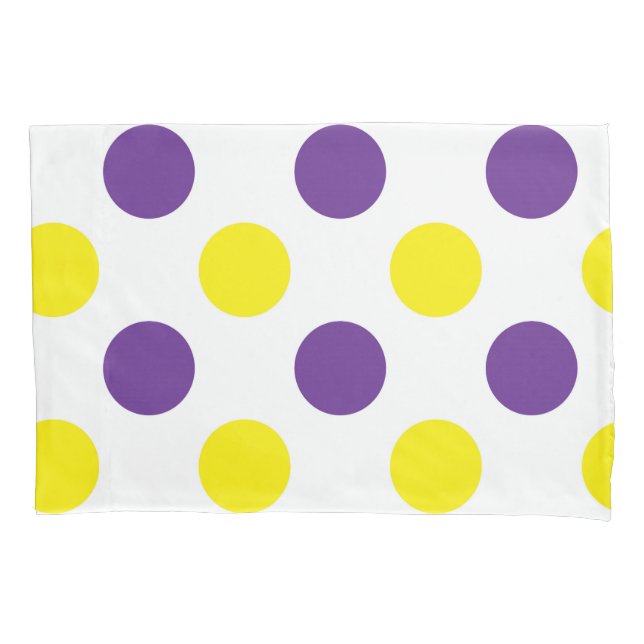 Purple and Yellow Polka Dots Pillowcase (Front)