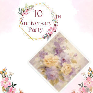 Purple and Yellow  Pretty Floral Flower Napkin