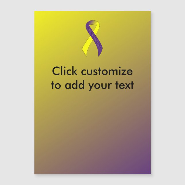 Purple and Yellow Ribbon Support Awareness (Front)