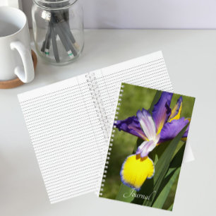 Purple and Yellow Siberian Iris Floral Notebook