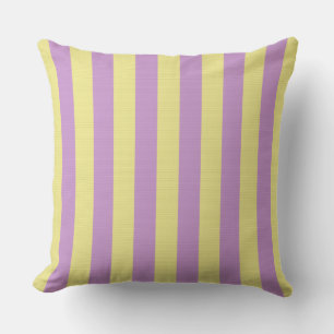 Purple and yellow striped pattern cushion