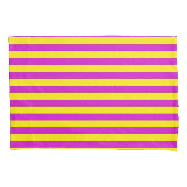Purple and Yellow Stripes Design Pillowcase (Front)