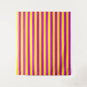Purple and Yellow Stripes Design Tapestry