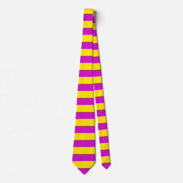 Purple and Yellow Stripes Design Tie (Front)
