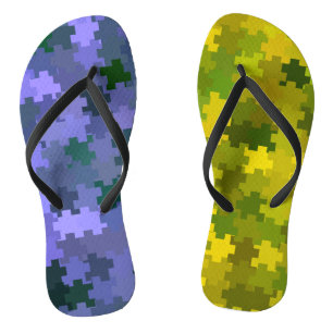 Purple and Yellow  Thongs