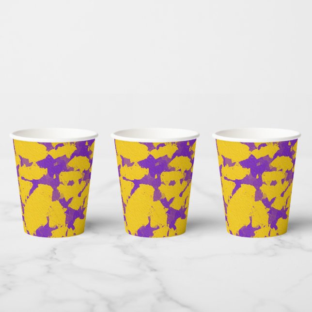 Purple and Yellow Tie Dye Paper Cups (Multi)