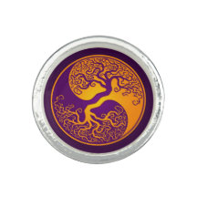 Purple and Yellow Tree of Life Yin Yang