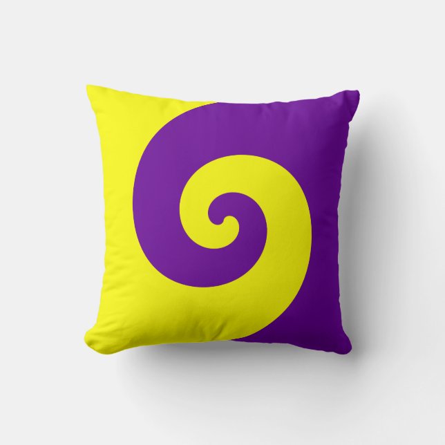 Purple and Yellow Twirl Cushion (Front)
