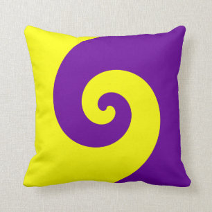 Purple and Yellow Twirl Cushion