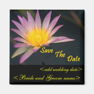 Purple And Yellow Water Flower Magnet