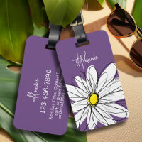 Purple and Yellow Whimsical Daisy Custom Text
