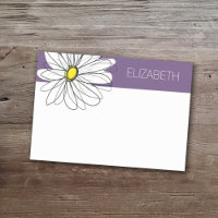 Purple and Yellow Whimsical Daisy Custom Text