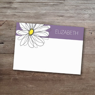 Purple and Yellow Whimsical Daisy Custom Text Post-it Notes
