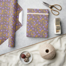Purple and Yellow Wildflower Gift Wrap