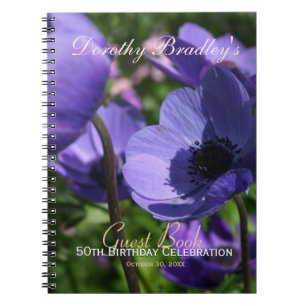 Purple Anemone 50th Birthday Party Guest Book