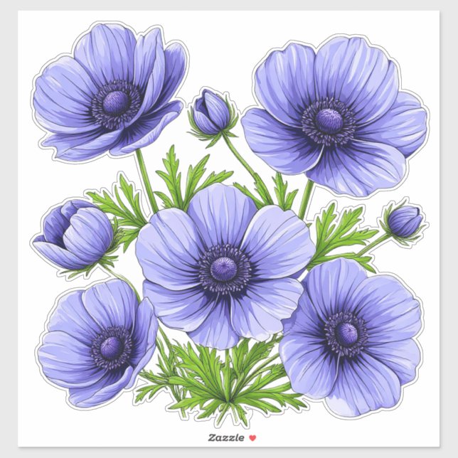 Purple Anemone Bouquet (Sheet)