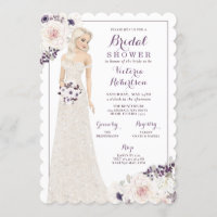 Purple Anemone Bride in Gown Bridal Shower