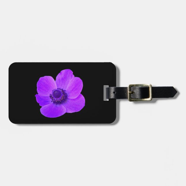 Purple Anemone Custom Luggage Tag (Front Horizontal)