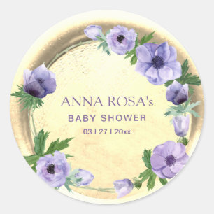 *~* Purple Anemone Floral Wreath Wax Seal