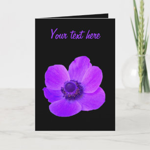 Purple Anemone Flower Customisable Greeting Card