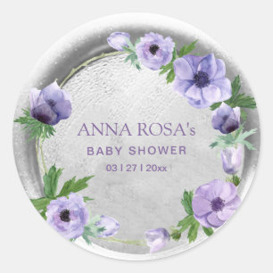 *~* Purple Anemone Flower Wreath Wax Seal